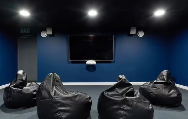 Bean bags and television entertainment room at The Elements in Sheffield Student Accommodation