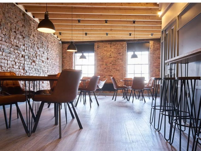 Table chairs and bar stools communal area at The Lantern in Liverpool Student Accommodation