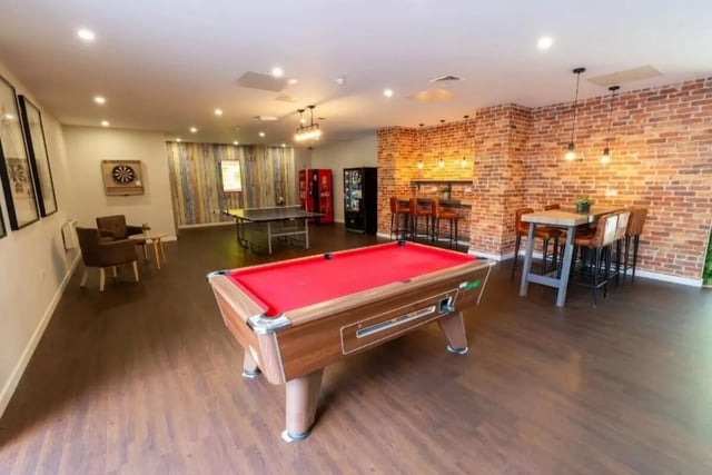 Pool table ping pong table vending machines communal area at Denmark Road in Manchester Student Accommodation