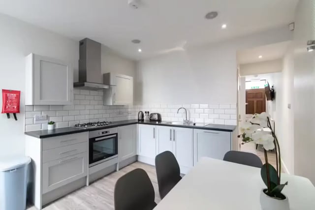 Modern student kitchen with oven hob and sink. at 38 Cauldon Road in Stoke-On-Trent Student Accommodation