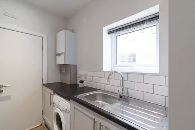 Washing machine sink boiler and window kitchen at 38 Cauldon Road in Stoke-On-Trent Student Accommodation