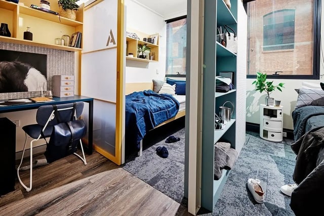 Desk bed shelving and nightstand bedroom at Scape Darling House in Sydney Student Accommodation