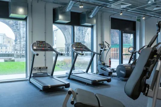 Treadmills elliptical trainers exercise gym area at Luneside in Lancaster Student Accommodation