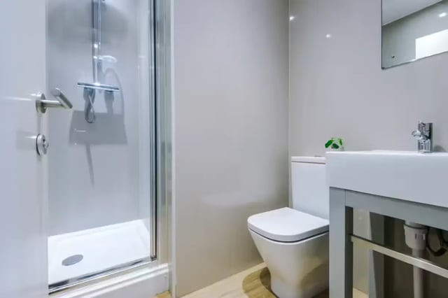 Shower toilet and sink bathroom at 90 Ashford Street in Stoke-On-Trent Student Accommodation
