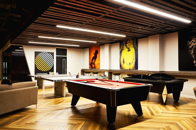 Pool tables and ping pong table recreation area at Vita Student Newcastle Westgate in Newcastle Upon Tyne Student Accommodation
