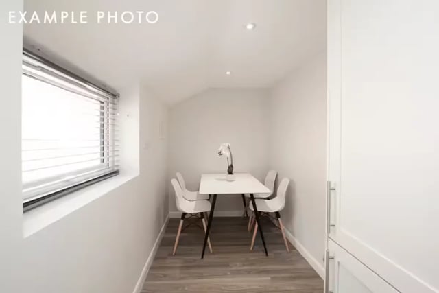 Dining table with four chairs and window Dining area at 80 Beresford Street in Stoke-On-Trent Student Accommodation