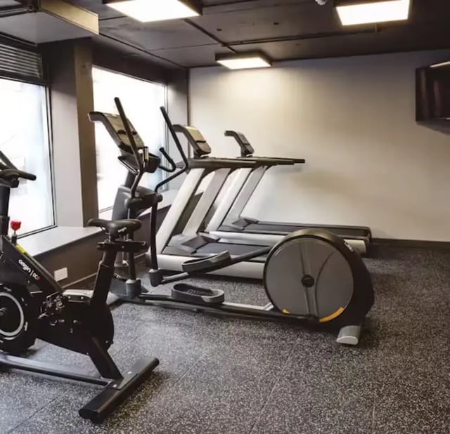 Treadmills and exercise bikes fitness area at Portsburgh Court in Edinburgh Student Accommodation