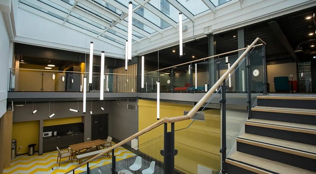 Kitchen dining area and lounge area building interior at Fraser Studios in Aberdeen Student Accommodation