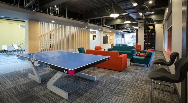 Ping pong table and sofas common area at Fraser Studios in Aberdeen Student Accommodation