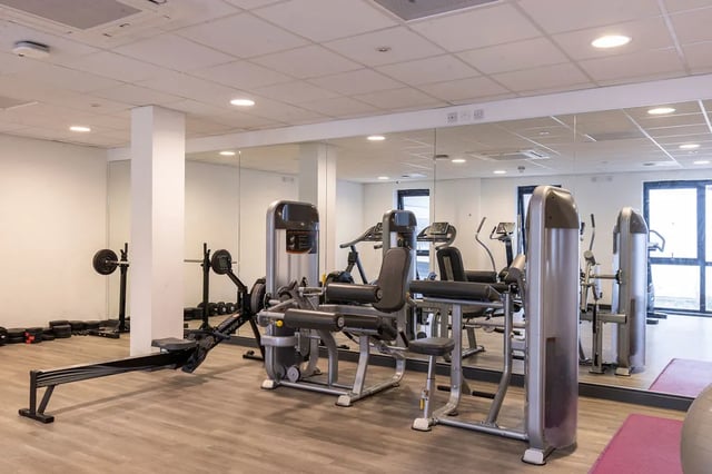 Rowing machine weight machines mirrors gym at Bailey Street in Sheffield Student Accommodation