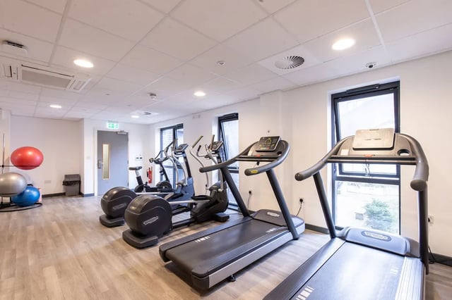 Treadmills ellipticals and exercise balls gym at Bailey Street in Sheffield Student Accommodation