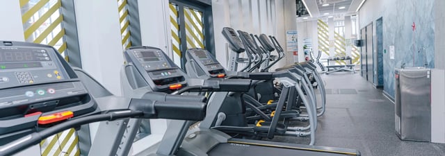 Treadmills and exercise machines gym facility at Chapter Ealing in London Student Accommodation