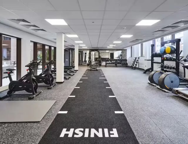 Spin bikes weights and treadmills gym at York House in Nottingham Student Accommodation