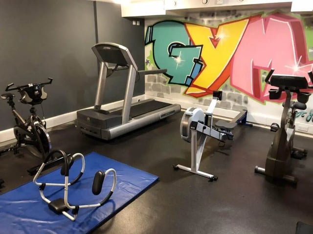 Treadmill rowing machine stationary bike gym area at Horton House Bradford in Bradford Student Accommodation