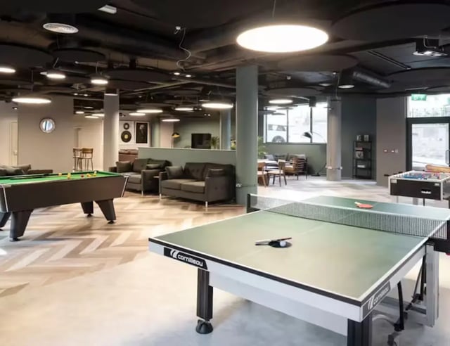 Pool table ping pong foosball tables communal area at Hollis Croft in Sheffield Student Accommodation