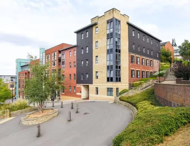 Modern multi-story student accommodation buildings exterior at Central Place in Sheffield Student Accommodation