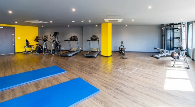 Treadmills elliptical cross trainer weight bench gym at Renslade House in Exeter Student Accommodation