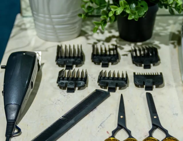 Clippers combs and scissors personal grooming tools at Gravity in Lincoln Student Accommodation