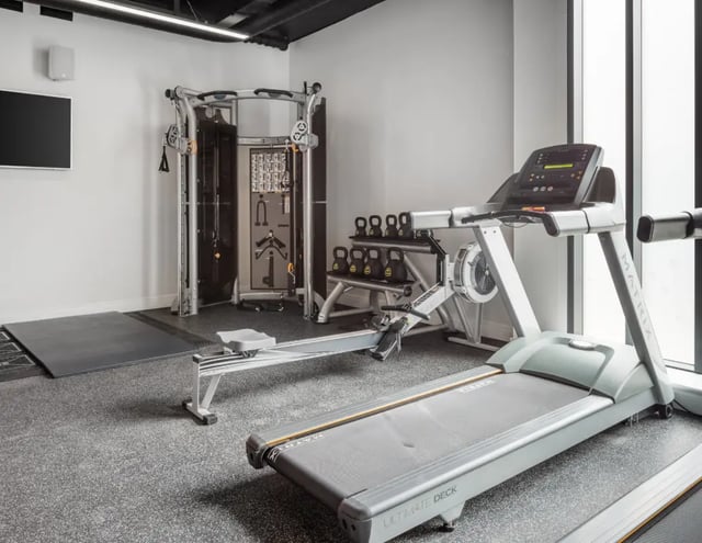 Treadmill rowing machine cable machine weights gym at The Ascent in Liverpool Student Accommodation