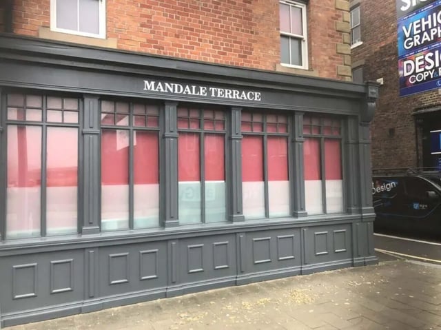 Mandale Terrace building with large windows exterior at Mandale Terrace in Stockton-On-Tees Student Accommodation