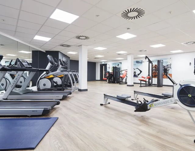 Treadmills rowing machines weights gym equipment Gym at Manchester Victoria in Manchester Student Accommodation