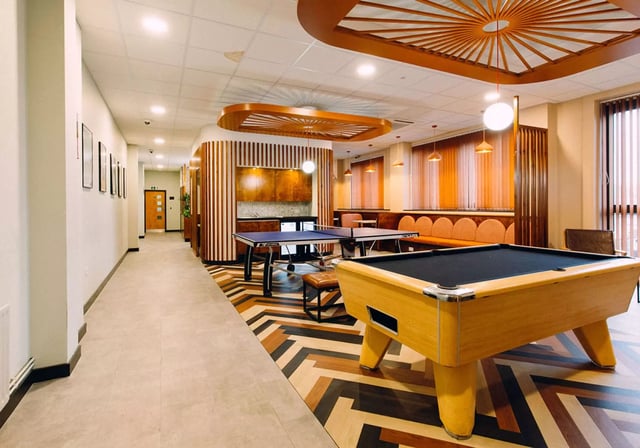 Pool table ping pong table common area at iQ Exchange in Nottingham Student Accommodation