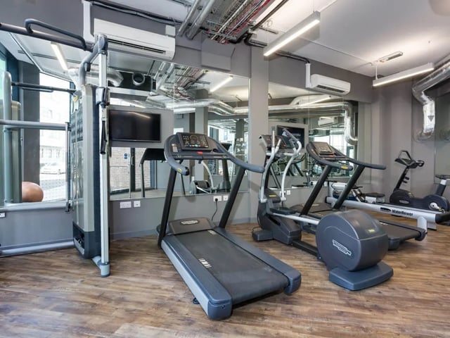 Treadmills ellipticals and rowing machines gym area at The Shield in Newcastle Upon Tyne Student Accommodation