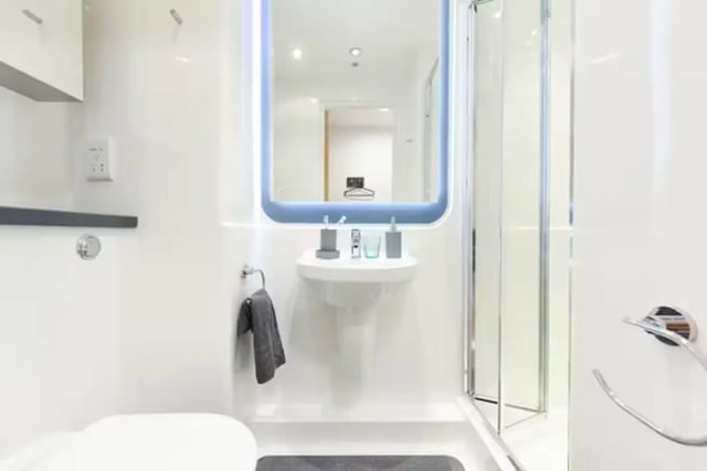 Sink mirror toilet shower ensuite bathroom at The Towpath in Chester Student Accommodation