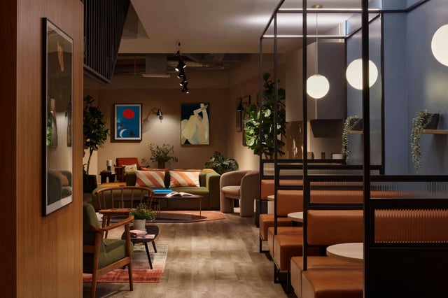 Sofa booths and seating area living room at Tribu Kingston in Kingston Upon Thames Student Accommodation
