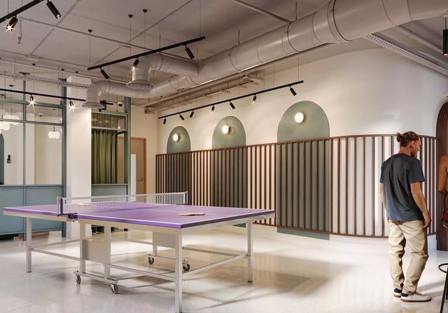 Ping pong table visible in communal area at Longwood Place in Coventry Student Accommodation