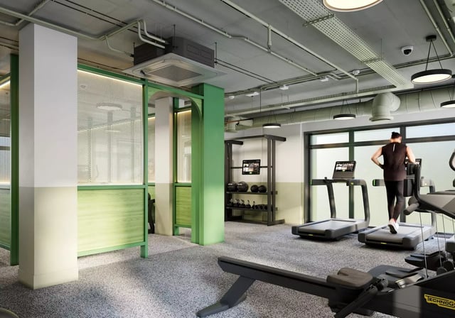 Treadmills rowing machine weights gym at Longwood Place in Coventry Student Accommodation