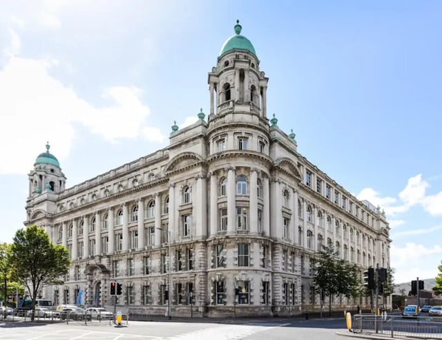 Grand historic building with domes and windows exterior at John Bell House in Belfast Student Accommodation