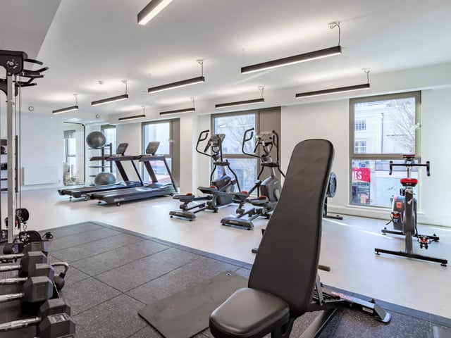 Treadmills ellipticals weights gym bench gym at Pavilion Point in Brighton Student Accommodation