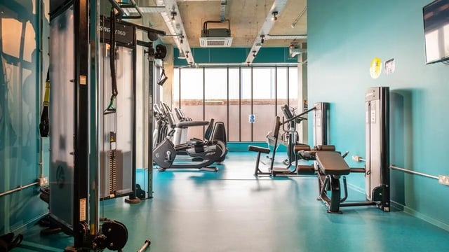 Weight machines treadmills and exercise bikes gym at Collegiate Bagot Street in Birmingham Student Accommodation