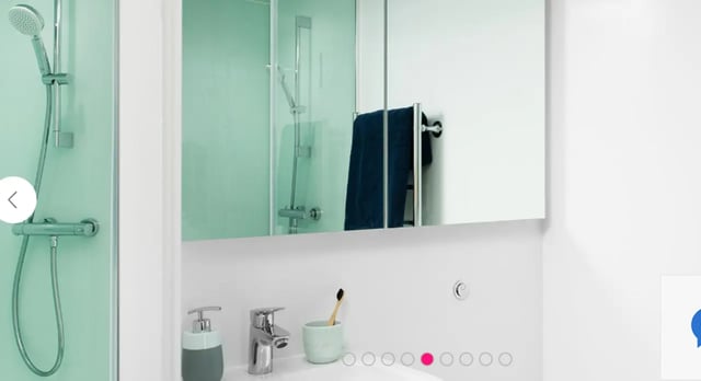 Shower sink toothbrush holder and mirror bathroom at Scape Guildford in Guildford Student Accommodation