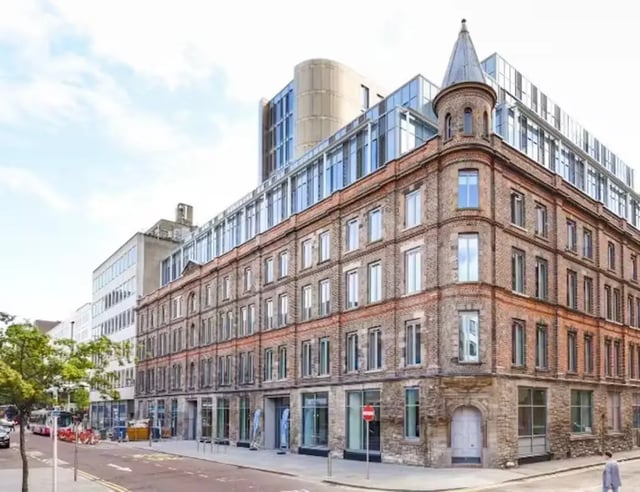 Brick building with modern additions exterior at Swanston House in Belfast Student Accommodation