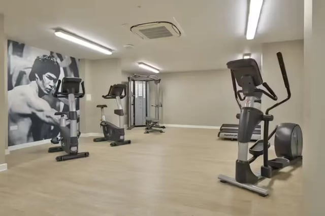 Cardio machines and weights gym area at James House in Bath Student Accommodation