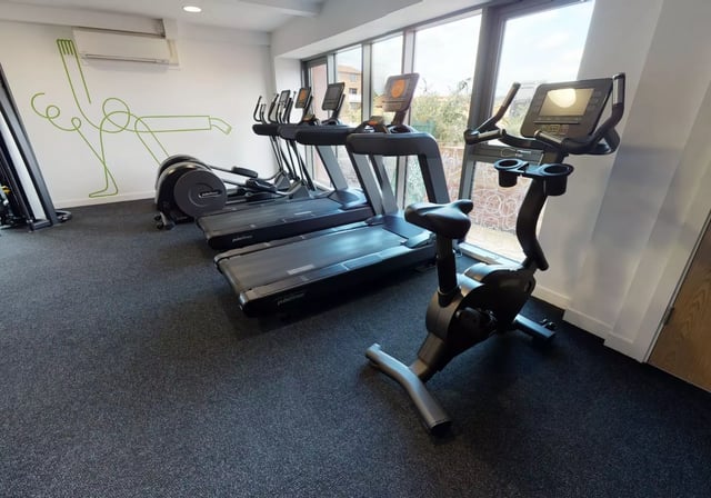 Gym equipment treadmills elliptical stationary bike gym at iQ Century Square in Sheffield Student Accommodation