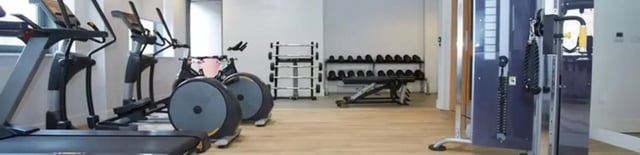 Treadmill elliptical machines dumbbells weight rack gym Image Type at Collegelands in Glasgow Student Accommodation
