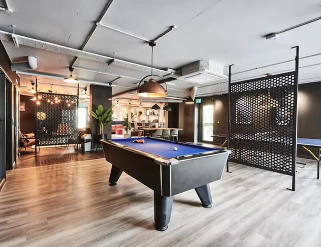 Pool table ping pong table lounge area game room at St Davids in Swansea Student Accommodation
