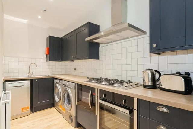 Kitchen with dishwasher oven washing machines kettle toaster kitchen at Bankfield in Huddersfield Student Accommodation