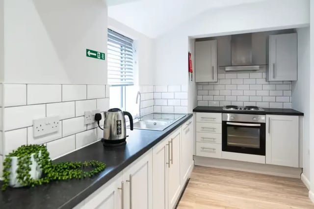 Modern kitchen with kettle oven sink kitchen at 231 Leek Road in Stoke-On-Trent Student Accommodation