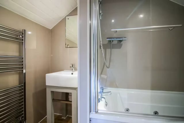 Sink towel rack shower bath bathroom at 231 Leek Road in Stoke-On-Trent Student Accommodation