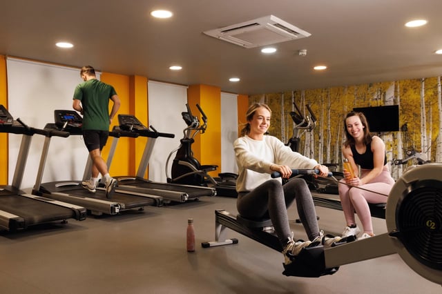 Gym with treadmills and rowers gym at Brass Founders in Sheffield Student Accommodation