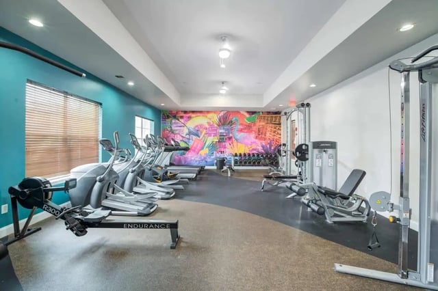 Ellipticals rowers weights and weight machines gym at Orion on Orpington in Orlando Student Accommodation