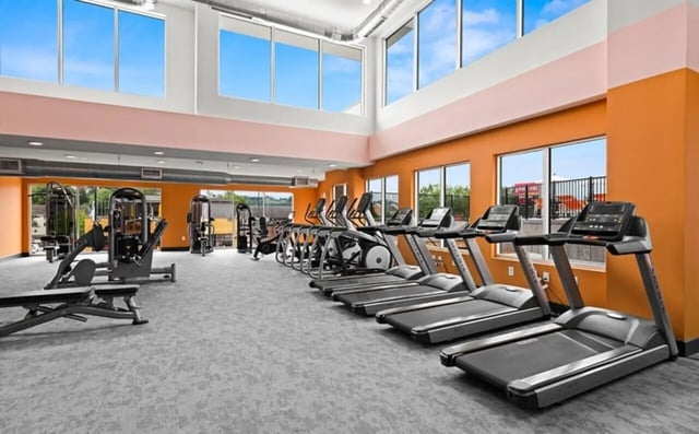 Treadmills weight machines and elliptical machines gym at Nova Knoxville in Knoxville Student Accommodation