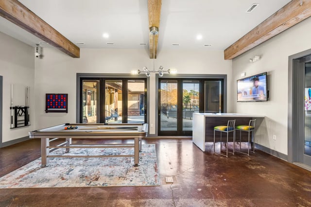Pool table connect four game bar counter living room at University Village at 2505 in Raleigh Student Accommodation