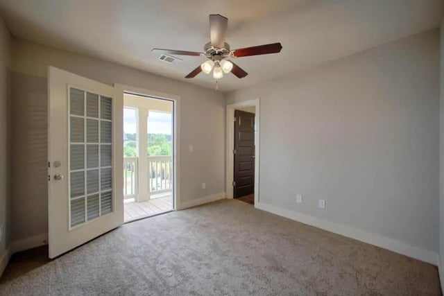 Open doors ceiling fan bare room bedroom at The Collective at Kennesaw in Kennesaw Student Accommodation