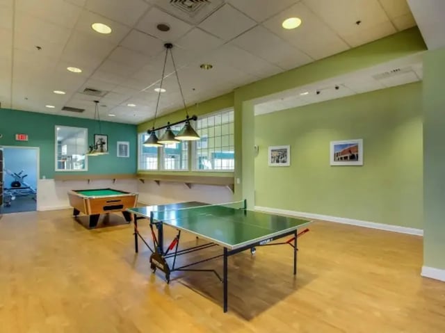 Pool and ping pong tables recreation area at The Landings at Chandler Crossings in East Lansing Student Accommodation