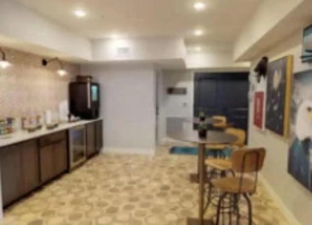 Coffee station and tables common area at Luxe Belle in Columbus Student Accommodation